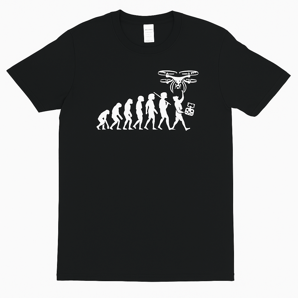 Evolution Drone Pilot T-Shirt – Unisex, Black, Sizes S-3XL